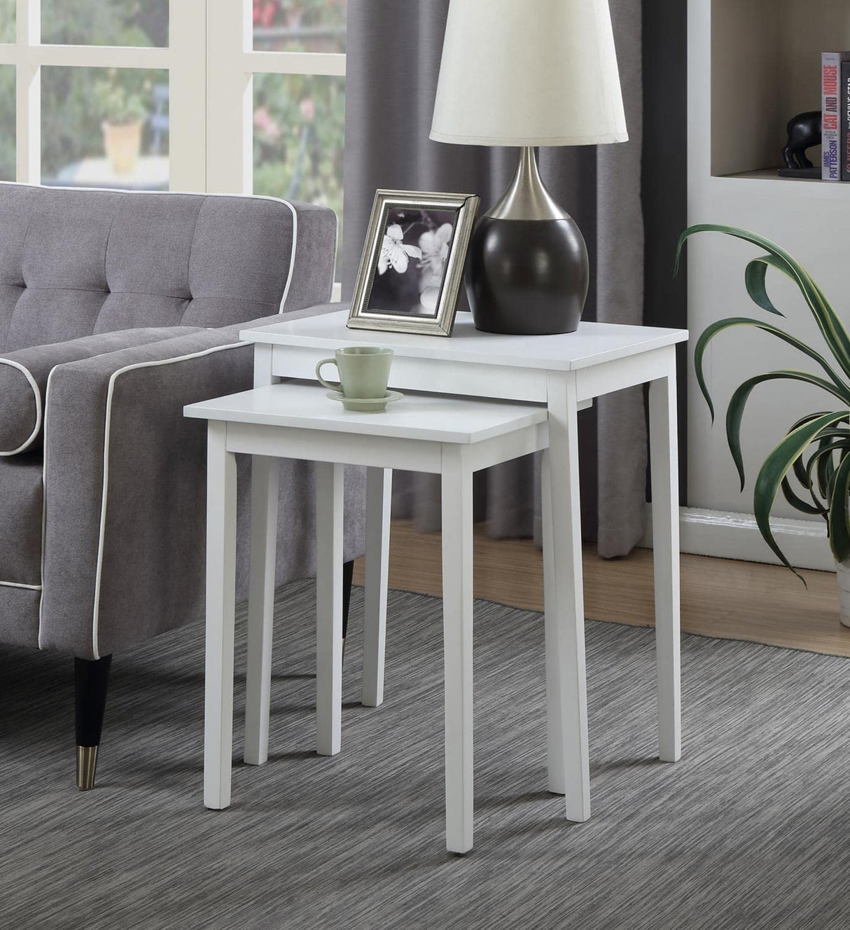 Convenience Concepts American Heritage Nesting End Tables, White Convenience Concepts