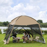 GVDV Screen House Tent 11x11 Ft Mesh Net, Outdoor Camping Screen Room Sun Shade Gazebo Shelter Included Carry Bag, Easy Setup & Waterproof, Perfect for Family Picnic, Backyards, BBQ and Party GVDV