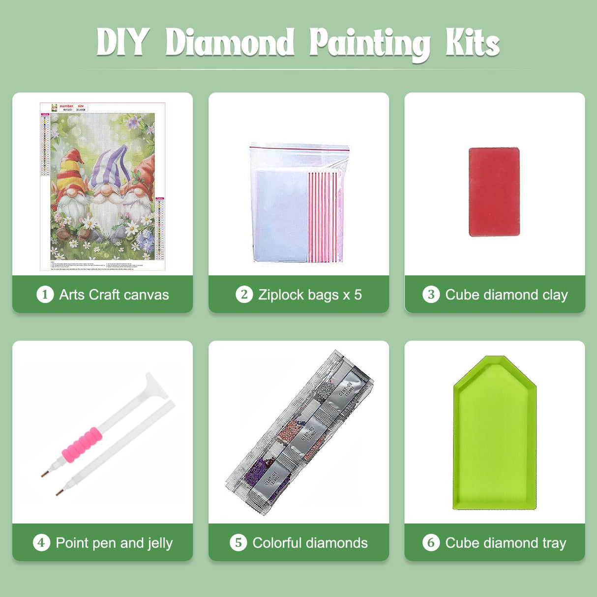 NAIMOER Gnomes Diamond Painting Kits for Adults, DIY 5D Diamond Painting Spring, Full Drill Gnomes and Flowers Diamond Art Kits Perfect for Relaxation and Home Wall Decor 30x40cm NAIMOER