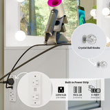 VOWNER Vanity with Lights - 47" Makeup Vanity Desk with Power Outlet, Storage Shelves and 6 Drawers, 3 Color Lighting Modes with Adjustable Brightness, Makeup Desk with Stool for Bedroom, White VOWNER