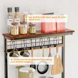 Furologee Rustic Brown Kitchen Bakers Rack with Hutch & 4-Tier Storage Furologee
