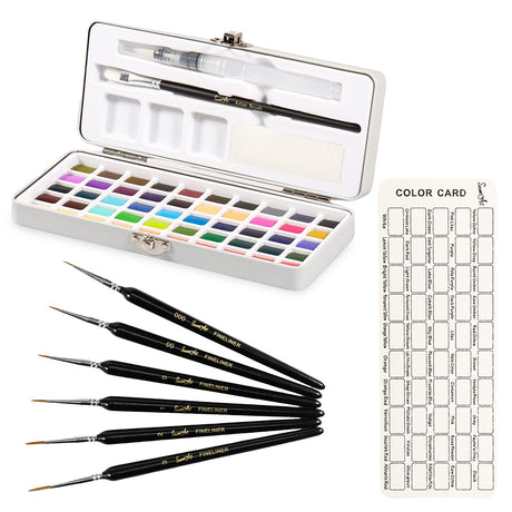 Watercolor Paint Set Portable Travel Watercolor Set with Paint Brushes and Accessories Convenient Water Colors Paint Adult Multifunctional Watercolor for Beginners Professionals YMKWZ