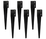 Sekcen 6 Pcs Fence Post Anchor Ground Spike 4x4 Metal Post Stake 24 Inch for Mailbox Deck Railing Black Sekcen