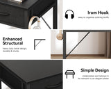 ODK 40 Inch Small Desk with Fabric Drawers- for Bedroom, Black Study Desk with Storage, Home Office Computer Desk for Small Spaces, Modern Work Writing Kids Table, Black ODK