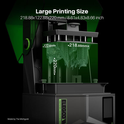 ELEGOO Saturn 4 Resin MSLA 3D Printer, 10" 12K HD Mono LCD, Smart Automatic Leveling, Intelligent Detection with High Temp Protection, Large Printing Size of 218x122x220 mm³ - WoodArtSupply