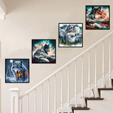 Axquilon 4 Pack Diamond Art Kits for Adults - Wolf Diamond Painting Kits for Adults, 5D Round Full Drill Gem Art, Paint by Diamonds Pictures DIY Crafts Kits 14x14 inch Axquilon