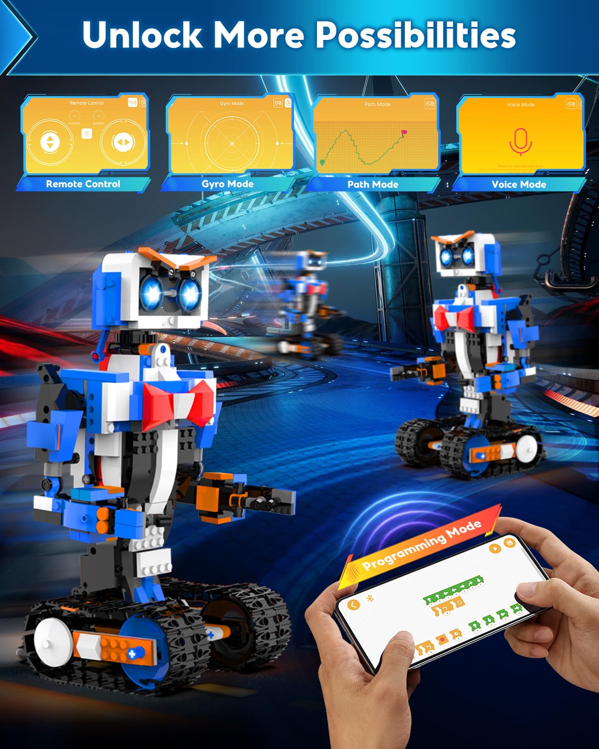 Robot Building Kits for Kids, Stem Toys for Boys Age 8-12, APP & Remote Control Educational Coding Building Sets, Programmable Robot for Kids, Rechargeable Robotic Kit Gifts for Girls Boys (635 PCS) HBUDS