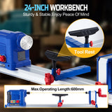 10" x 24" Benchtop Wood Lathe Machine, 0.8 HP 600W Wood Lathe Machine, Infinitely Variable Speed (800-3000 RPM), Wood Turning Lathe with Wrench & 3 Chisels for Woodworking Garvee