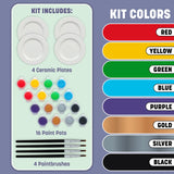 Tulip Food Safe Plate Set Bake at Home Ceramic Painting Kit, 4 fl oz, White Tulip