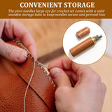 50 PCS Large Eye Embroidery Needles, 5 Sizes, Stainless Steel Yarn Knitting Needles for Hand Sewing (Pointed) KATIZO