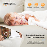 VINGLI 47" Small Couch, Beige Loveseat Mini Couch Mid Century Modern Decor Love Seat for Small Spaces Living Room, Bedroom, Play Room VINGLI