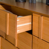 Walker Edison Contemporary Detailed 6-Drawer Solid Wood Dresser, 60 Inch, Caramel-T Walker Edison