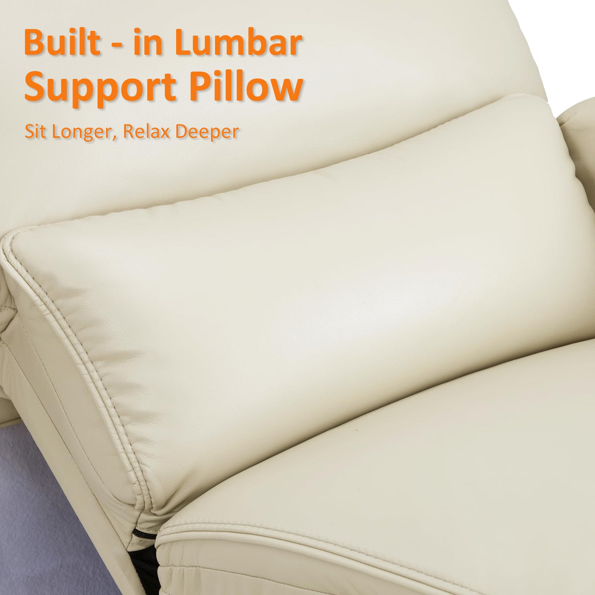 MCombo Power Swivel Rocker Recliner with Lumbar Support, Faux Leather Electric Nursery Glider Recliner Chair for Living Room, 6922 (Cream White) MCombo