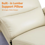 MCombo Power Swivel Rocker Recliner with Lumbar Support, Faux Leather Electric Nursery Glider Recliner Chair for Living Room, 6922 (Cream White) MCombo