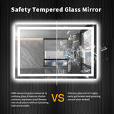 LOAAO 40X32 LED Bathroom Mirror with Lights, Anti-Fog, Dimmable, Backlit + Front Lit, Lighted Bathroom Vanity Mirror for Wall, Memory Function, Waterproof, Tempered Glass LOAAO