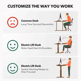 FEZIBO L Shaped Standing Desk, 63" Corner Standing Desk with Electric Adjustable Height, L Shaped Adjustable Desk with Splice Board, Black FEZIBO