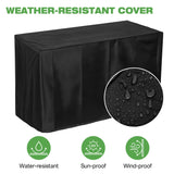 Hykolity 42 Inch Gas Fire Pit Table, 60,000 BTU Propane Pits for Outside with Steel Lid and Waterproof Cover, 2 in 1 Firepit Table Gatherings Parties on Patio Deck Garden Backyard, Black hykolity