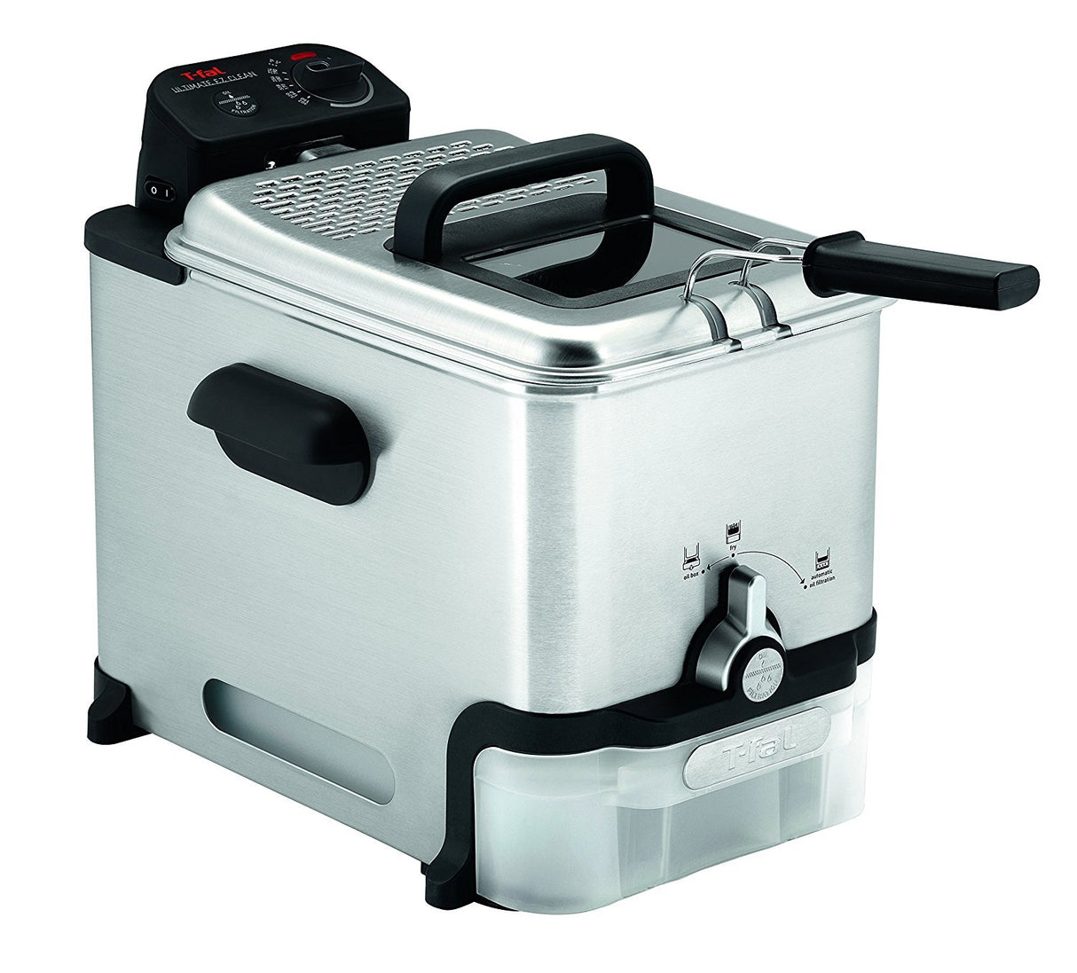Deep Fryer with Automatic Oil Filter (FR800051) - Stainless Steel, 3.5 L T-Fal