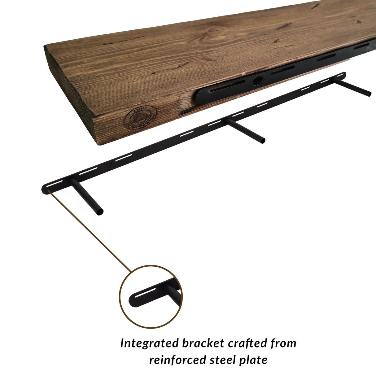 XWNE Wood Floating Shelves,48 inch Rustic Wood Wall Shelves for Bathroom Living Room Bedroom Kitchen Farmhouse Laundry Room Set of 2,Handmade-Thickened Wall Shelf (Distressed Walnut, 48''x8''x1.5'') XWNE