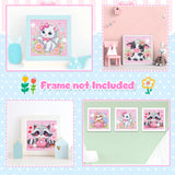 Diamond Art Kits for Kids, 4 Pieces Cartoon Animals Diamond Painting Kits for Adults Beginner, 5D Full Round Drill Gem Art Arts and Crafts for Kid Mosaic Kits for Gift Home Wall Decor Kids 6X6 inch NANZHOO