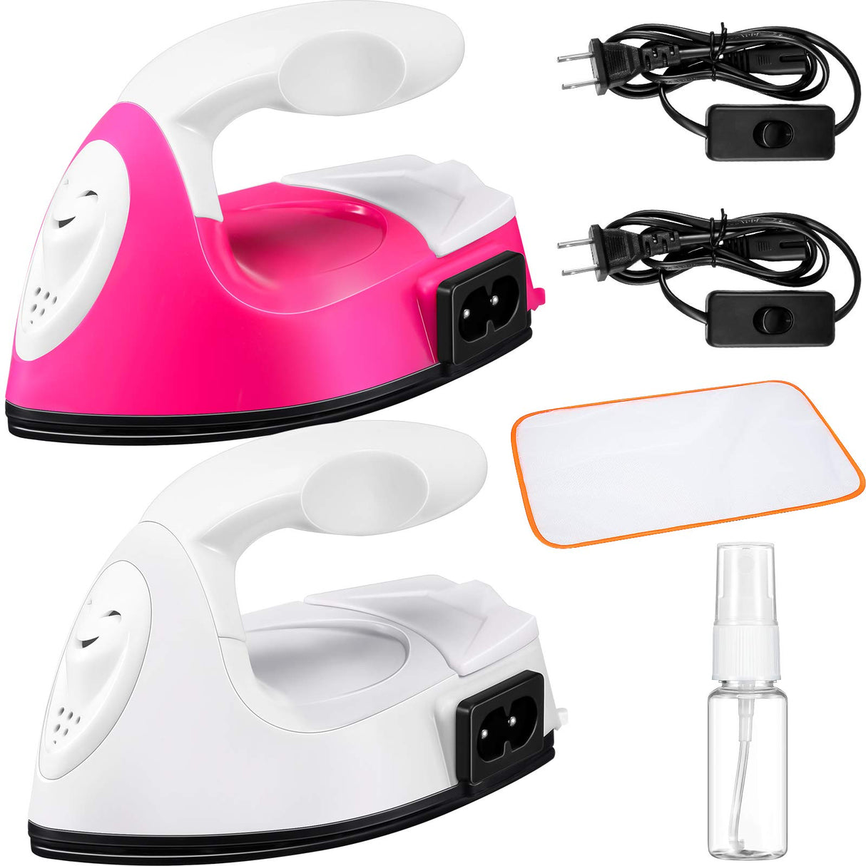 Honoson 2 Pieces Mini Craft Iron Mini Heat Press Iron with Charging Base Accessories for Beads Patch Clothes T Shirts Shoes Clothes and Hats Honoson