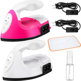 Honoson 2 Pieces Mini Craft Iron Mini Heat Press Iron with Charging Base Accessories for Beads Patch Clothes T Shirts Shoes Clothes and Hats Honoson