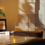 Cociat Lighting Now Playing Vinyl Record Stand, Wooden Rack with Acrylic Panel Cociat
