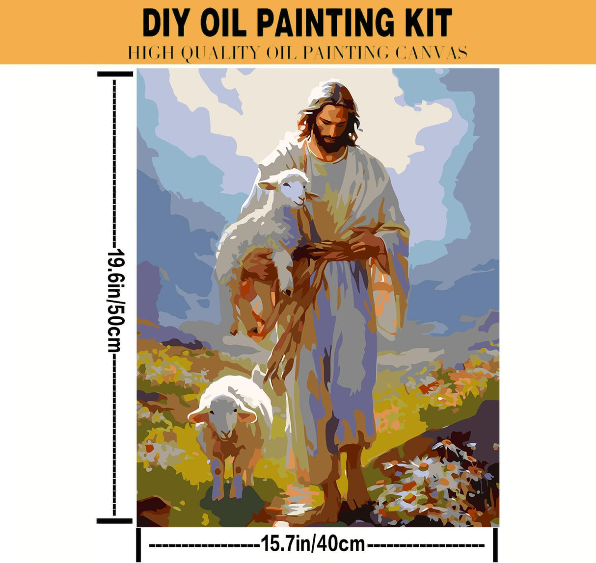 igoodom Jesus Paint by Numbers for Adults - Christian Paint by Numbers Kits on Canvas for Beginners DIY Potted Acrylic Oil Painting Art Crafts Set for Home Decor Wall Art 16x20in igoodom