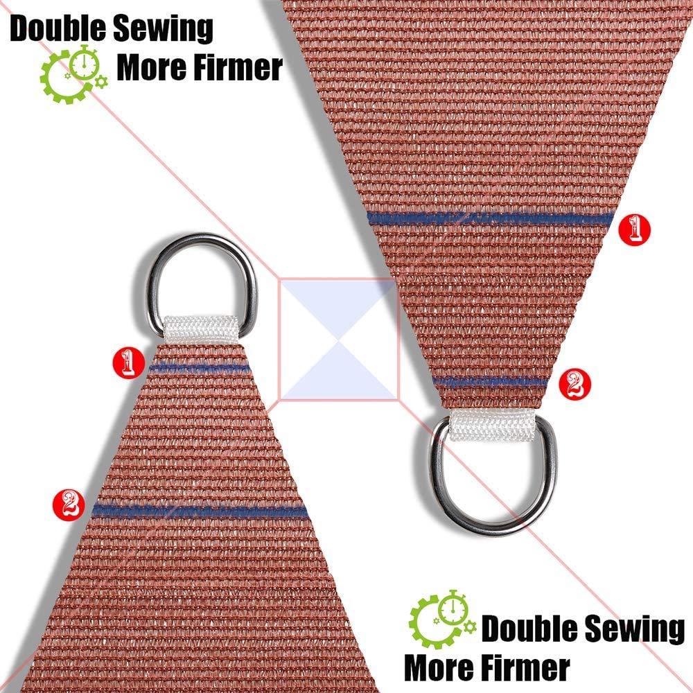 Patio Sun Shade Sail Canopy, 18' x 26' Rectangle Shade Cloth UV Block Sunshade Fabric - Outdoor Cover Awning Shelter for Pergola Backyard Garden Yard (18' x 26', Red) DIIG