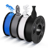 ANYCUBIC PLA 3D Printer Filament Bundle 4KG, 3D Printing PLA Filament 1.75mm Dimensional Accuracy +/- 0.02mm, 4 Pack 1KG Spool(2.2 lbs) Gray, Black, White, Blue ANYCUBIC