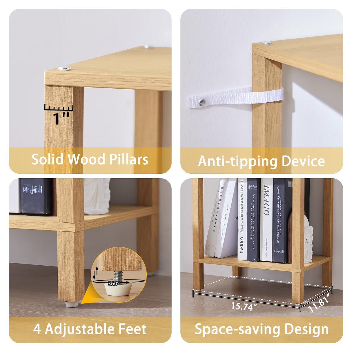 YUFAM 66in Tall Bookshelf 6-Tier Small Narrow Bookcase, Skinny Book Shelf for Small Space, Farmhouse Slim Shelf with Storage, Wood Freestanding Display Thin Bookshelves for Living Room, Natural YUFAM