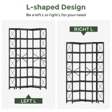 Condemo 7-Shelf Reversible Corner Bookshelf, Modern Industrial Tall Bookcase, 7-Tier Large L-Shaped Storage Shelf Display Rack with Metal Frame for Living Room, Home Office, Bedroom, Black Condemo