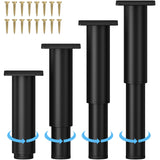 Metal Adjustable Furniture Legs 5.12-9.45 inch, Wlrrcwdttc Sofa Legs Cabinet Legs Adjustable Height Replacement Support Legs for Bed/Couch/Dresser/Chair/Coffee Table, Legs for Furniture Set of 4-Black Wlrrcwdttc