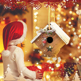 Cedar Wren House, Metal Roof Bird House for Wrens and Chickadees. Longime Lasting and Easy Cleaning; 5 Years Outdoor Performance, Weatherable. Wooden Birdhouse Bird House Langxinese