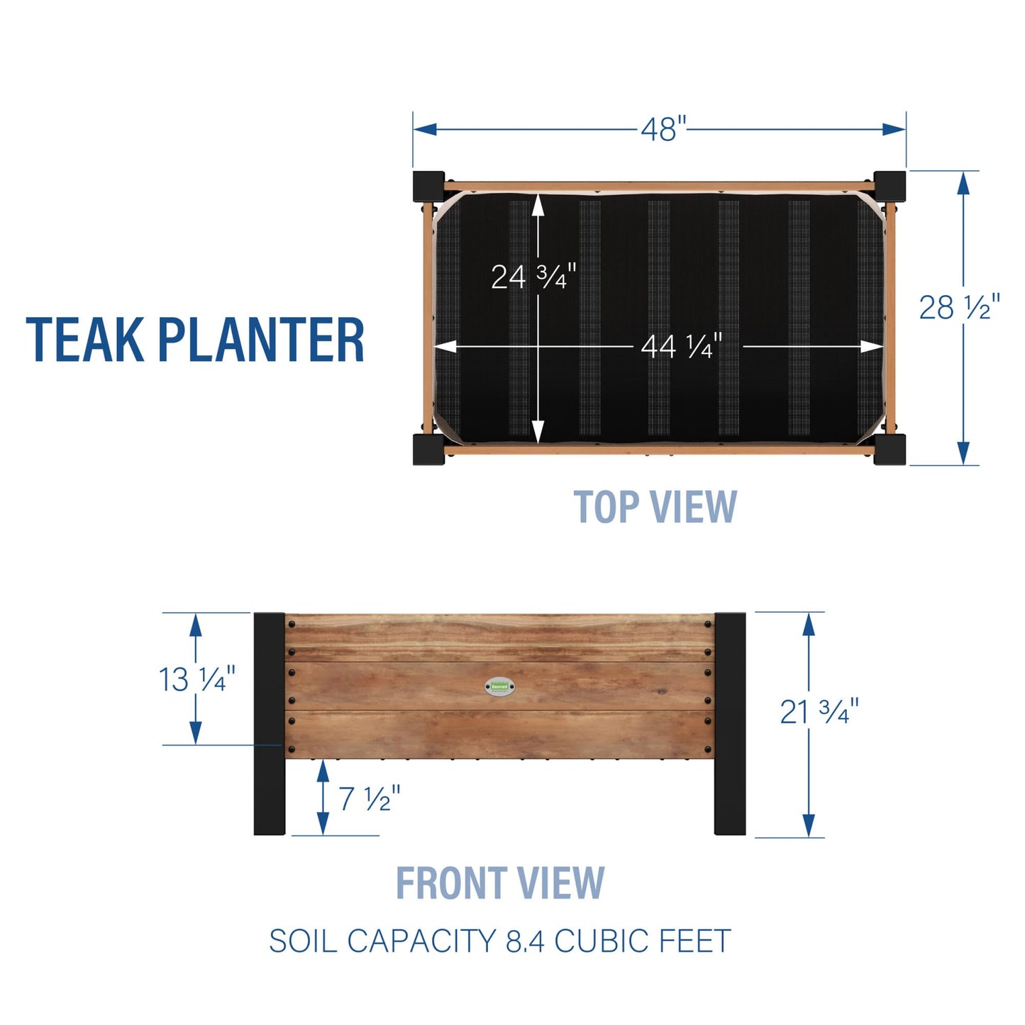 Backyard Discovery 10 Cubic Foot Raised Teak Planter Outdoor