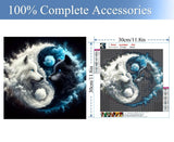 JFYHAB DIY 5D Fox Diamond Painting Kits for Adults Diamond Art Taichi Fox Diamond Painting Full Drill Crystal Rhinestone Embroidery Craft Kits White Black Fox for Home Wall Decor Gifts 12x12inch JFYHAB