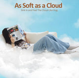 155''Cloud Boneless Sectional Couch, Modular Sectional Sofa Deep Seat with 2 Ottomans, Oversized Upholstered Convertible Comfy 6 Seater Chenille Sofa U Shape Couches for Living Room, Beige WUTUTUEE