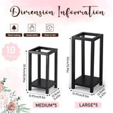 Geelin 10 Pcs Wooden Candle Lantern Wedding Lantern Centerpiece Lantern Candle Holder for Table Fireplace Lantern Decorative Farmhouse Candle Lantern for Wedding Baby Shower(Black, 10.59 in, 13 in) Geelin