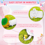 FINCOME Inflatable Bounce House for Kids, White Bounce House with Slide, Jumping Bouncy Castle for Kids Birthday Party, Wedding, Backyard Indoor/Outdoor White (with Blower) FINCOME