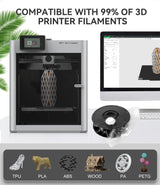 3D Printer Filament Storage Vacuum Bags Kit-Reusable Bag ×10 Pack 35 * 40cm with 10 Desiccants /10 Humidity Card /10 Clips/1 Hand Pump,DustProof and Humidity Resistant for Keep Filament Clean & Dry FugaCity