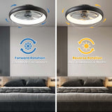 LUDOMIDE Ceiling Fans with Lights, 20" Flush Mount Ceiling Fan with Remote & APP Control, Black Low Profile Ceiling Fan with 6 Wind Speeds, Smart Dimmable LED Ceiling Fan for Bedroom, Living Room LUDOMIDE