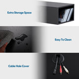 FITUEYES Black Floating TV Stand, Wall Mounted Entertainment Center Wood Storage, Media Console Shelf Under TV for Living Room, 39.4" FITUEYES