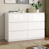 OtterOasis White Wood Dresser, 6 Drawer Dressers for Clothes Storage for Bedroom, Modern Dresser with Wide Drawers, Wide Wooden Chest Drawers for Living Room, Entryway, TV Stand(47" W x15.4 Dx32.3 H) OtterOasis
