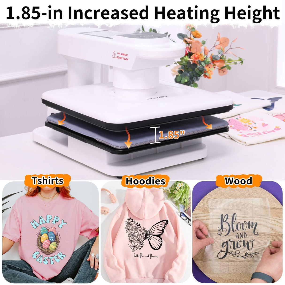 AKEYDIY Swivel Auto Heat Press 15"x15" Heat Press Machine for T Shirts, Professional Sublimation Shirt Press Heat Transfer Machine with Auto Open & Release, Adjustable Pressure & Higher Heating Height AKEYDIY