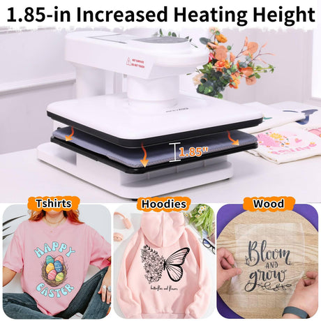 AKEYDIY Swivel Auto Heat Press 15"x15" Heat Press Machine for T Shirts, Professional Sublimation Shirt Press Heat Transfer Machine with Auto Open & Release, Adjustable Pressure & Higher Heating Height AKEYDIY