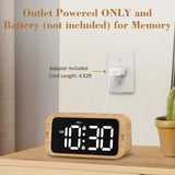 Odokee Digital Dual Alarm Clock for Bedroom, 0-100% Dimmer, Weekday/Weekend Mode, Easy to Set, USB Charger, Adjustable Alarm Volume with 5 Alarm Sounds, Snooze, 12/24Hr, Battery Backup (Wood Grain) Odokee
