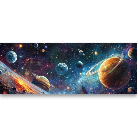 Yomiie 5D Large Diamond Art Kits for Adults, Planet Diamond Painting Art Cosmos DIY Full Round Drill Kits, Embroidery Rhinestone Diamond Crystal Craft Canvas Home Wall Decor 31.5x11.81 inch Yomiie