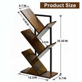 BESHIGH Wood Floating Hanging Shelves Storage for Wall, 4 Tier Wall Mount Tree Bookshelf for Displaying Books/CDs/Magazine, Unique Wall Bookcase for Home, Office, Living Room BESHIGH