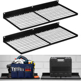 Weysat 2 Pack 24 Inch Slatwall Shelves, Slat Wall Shelf Wire Heavy Duty Garage Storage Slatwall Shelf, Metal Slat Board Accessories for Garage Retail Display Home Storage Weysat