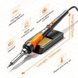 Soldering Iron Premium Kit, 60W Soldering Gun with Ceramic Heater, 12-in-1 Soldering Tool, Adjustable Temperature 200 to 450°C, Includes Soldering Iron Tip, Solder Wire, Pump and Paste MEAKEST